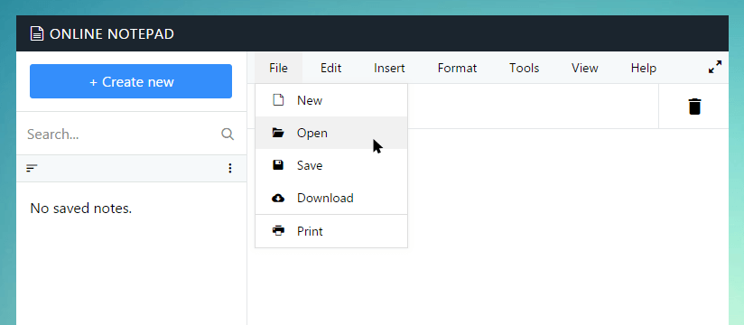 Open text file in Lowmedia